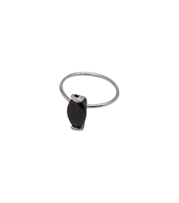 Anillo Zirconia Negra Aislada