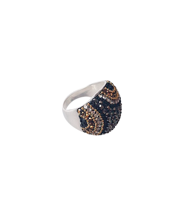 Anillo Swarovski Noche Dorada