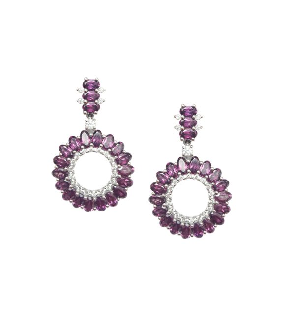 Aretes girasoles de Granate