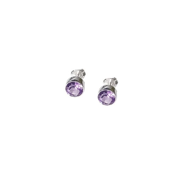 Aretes redondos de Amatista