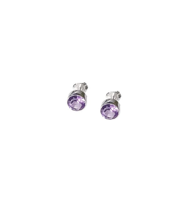 Aretes redondos de Amatista