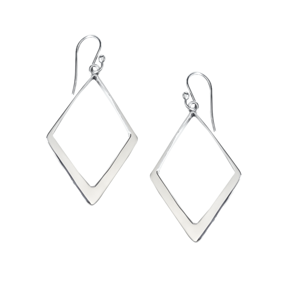 Aretes rombos de plata