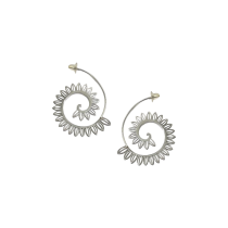 Aretes de plata hojas