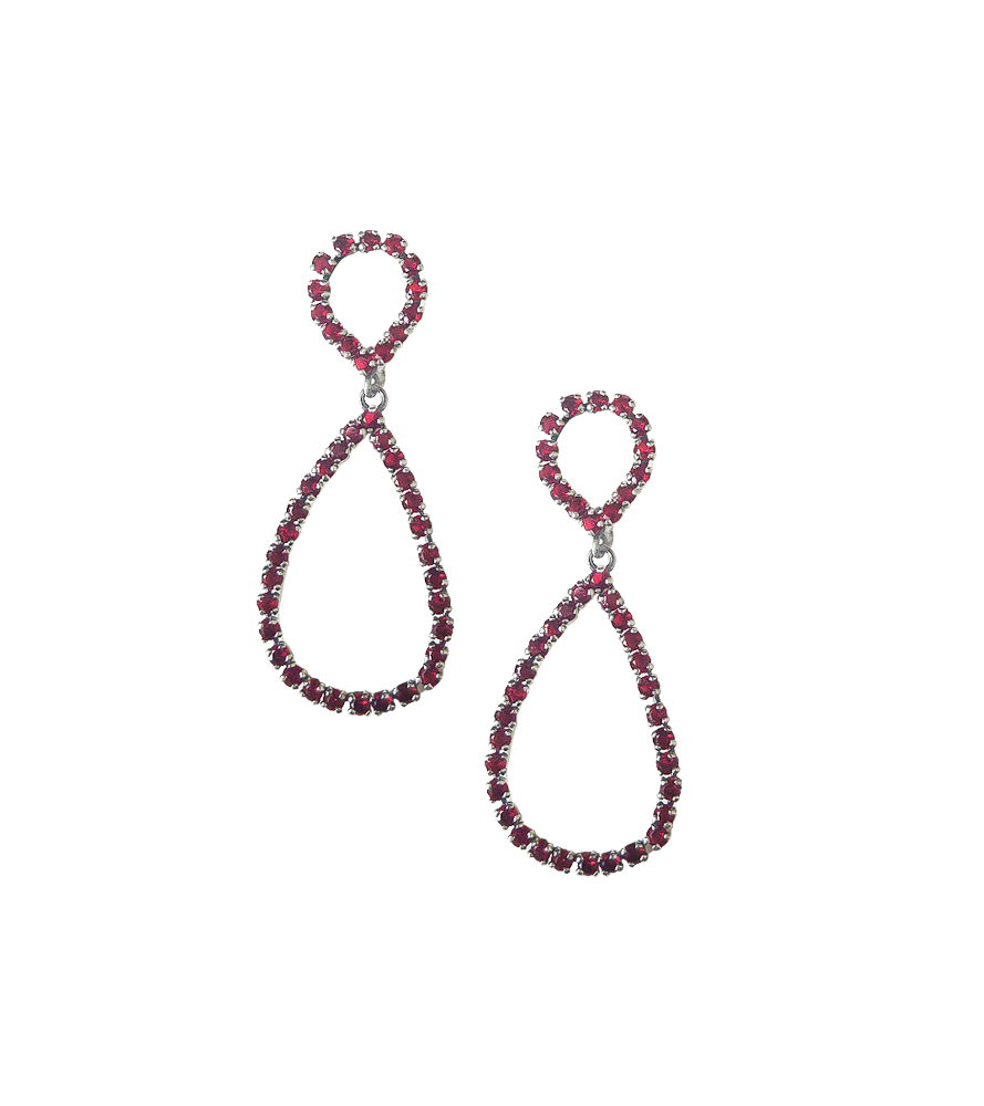 Aretes zirconia roja