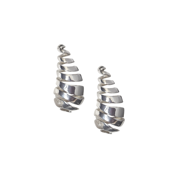 Aretes rizos de plata