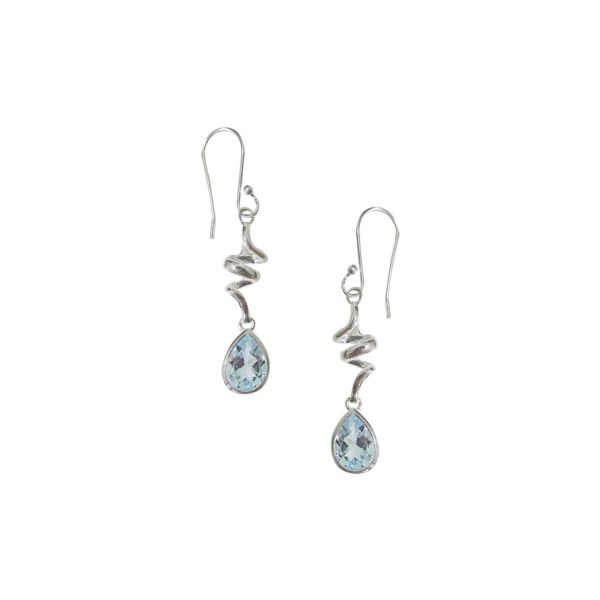 Aretes sueños en Topacio azul