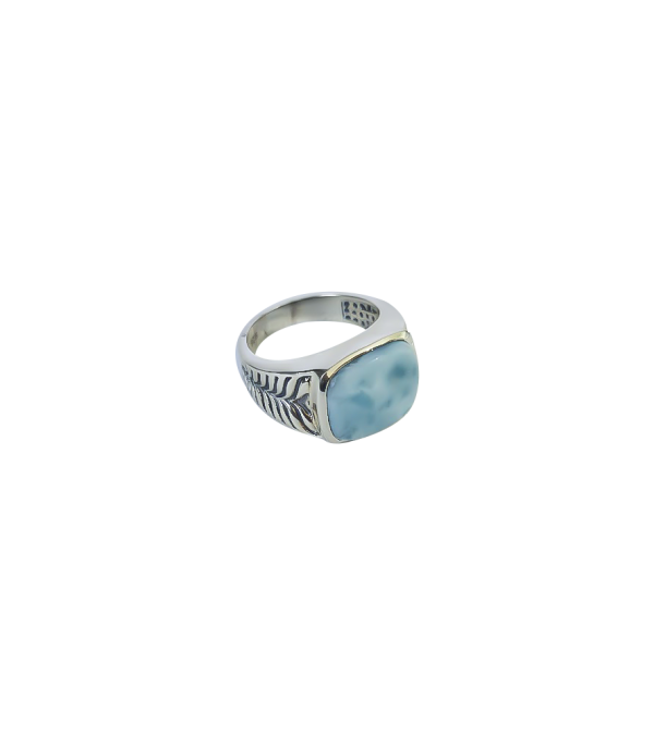 Anillo Larimar en Hojas