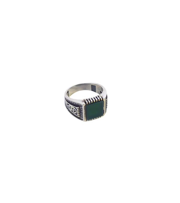 Anillo con piedra Onix verde