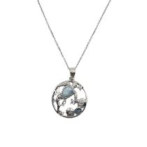 Collar Larimar y topacio azul fondo del mar