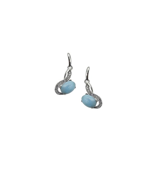 Aretes anzuelo de Larimar