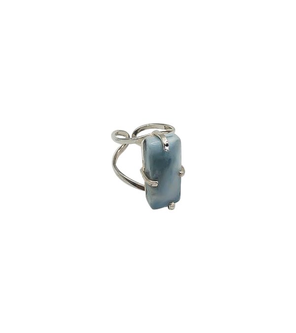 Anillo Larimar Bloque de Hielo