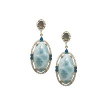 Arete Larimar abrazado apatitas, zirconias y labradorita