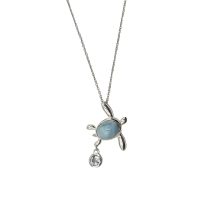 Collar de Larimar tortuga y topacio azul