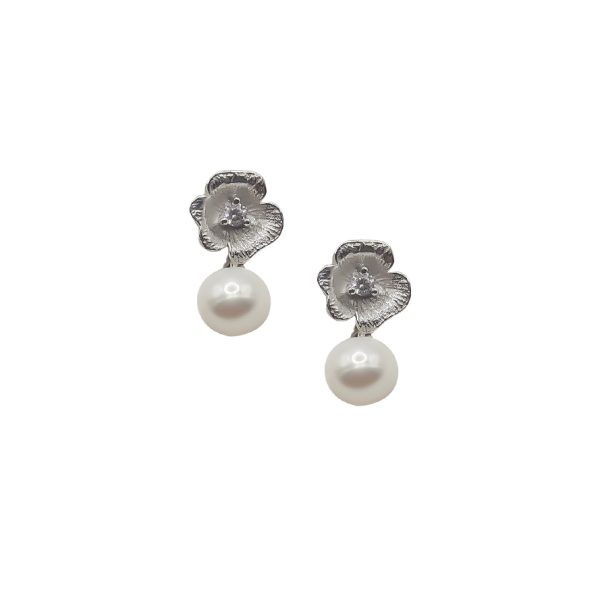 Aretes Perla Retoño de Flor