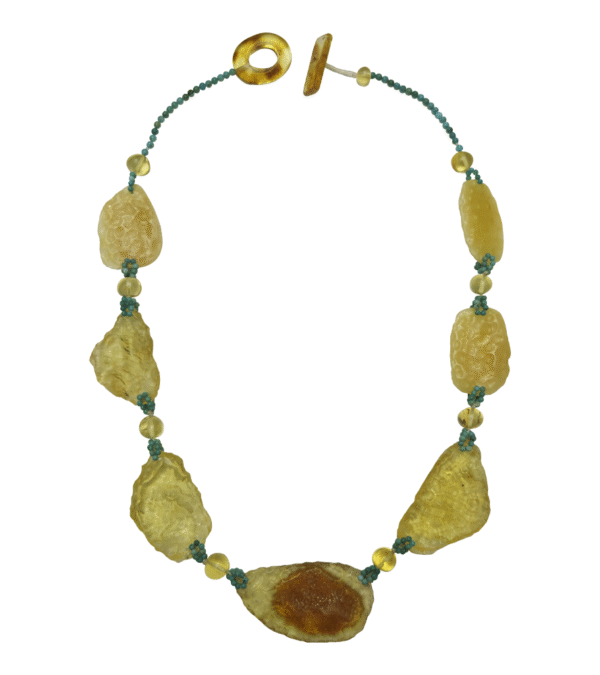 Collar Ambar Miel Turquesa